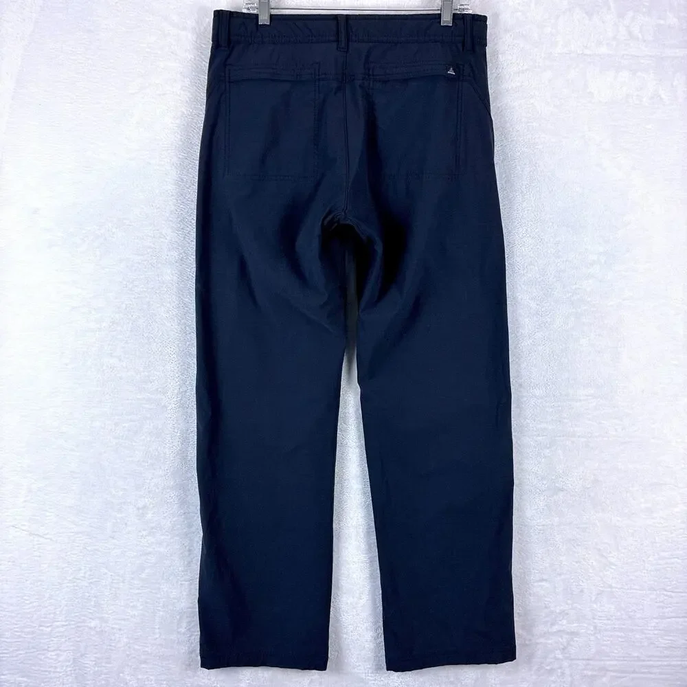 Prana Pants Mens M Black Zion Nylon Stretch Belted Performance Hiking Outdoors
